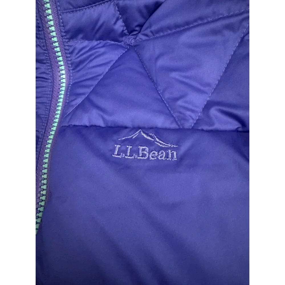 L.L. Bean Kids XL 18 DownTek‎ Hooded Puffer Jacket Fleece Lined Purple 505067
